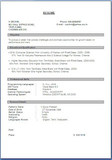 work experience resume template
