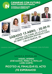 Nueva Canarias te invita al acto presentación de nuestros candidatos a las Elecciones