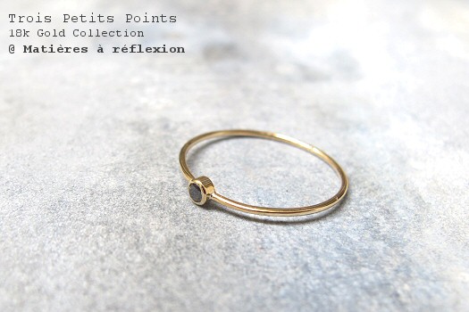 Bague Solitaire noir Trois Petits Points