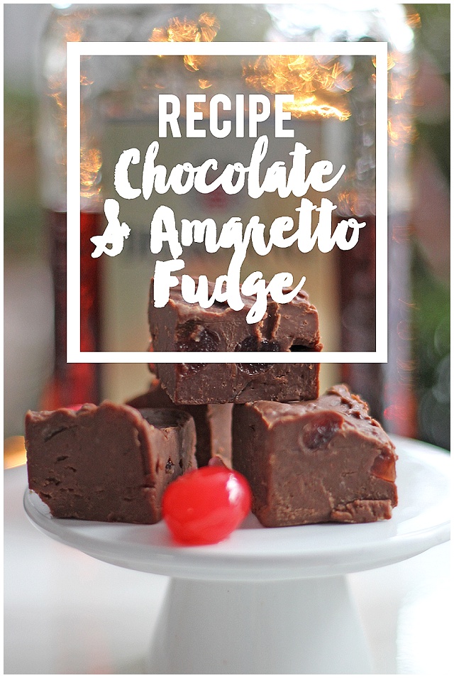 Chocolate, Cherry & Amaretto Fudge a last minute Christmas treat. Oh Gosh Blog Em