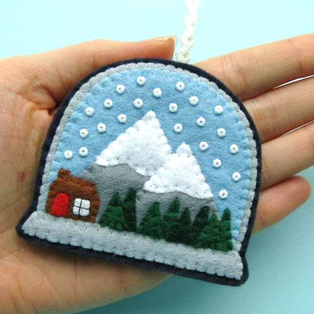 Felt Snow Globe Christmas Ornament Tutorial Felt Snow Globe Christmas Ornament Tutorial
