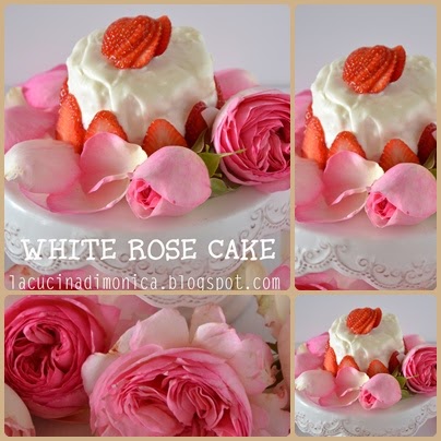 white rose cake