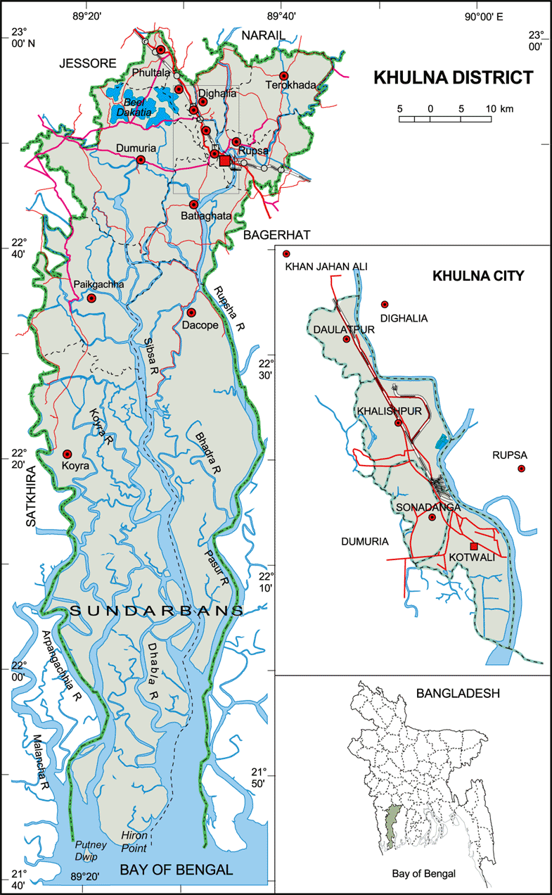 Khulna District Map Bangladesh