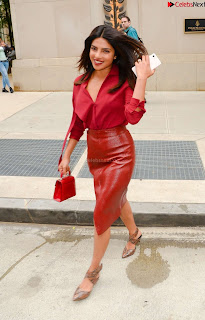 Priyanka Chopra in Red Leather Jacket ~ .xyz Exclusive 006