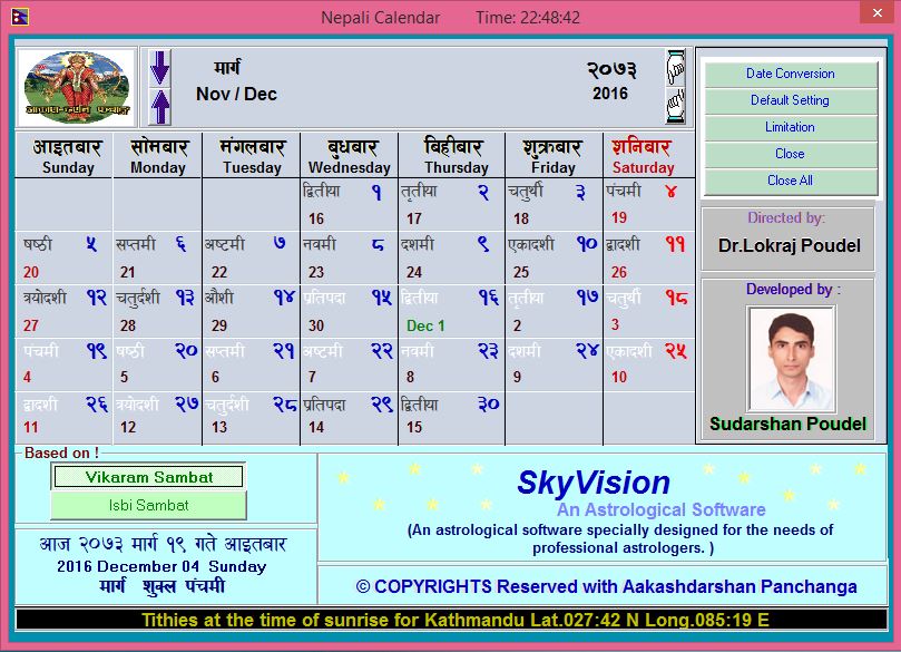 Free Nepali Calendar For Windows XP 7 8 8 1 10 With Date Conversion
