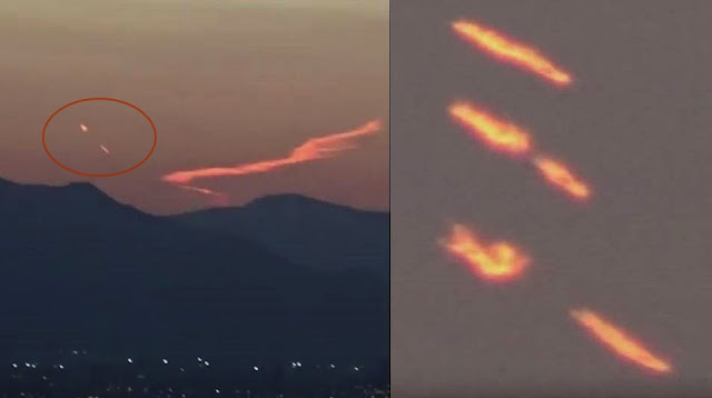 UFO News ~ Flaming object streaking across the sky releases pod over Santiago, Chile? plus MORE Flaming%2BUFO%2Bescape%2Bpod%2BChile