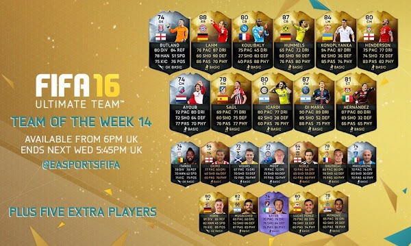 FIFA 16 Ultimate Team, once ideal - 18 Diciembre -