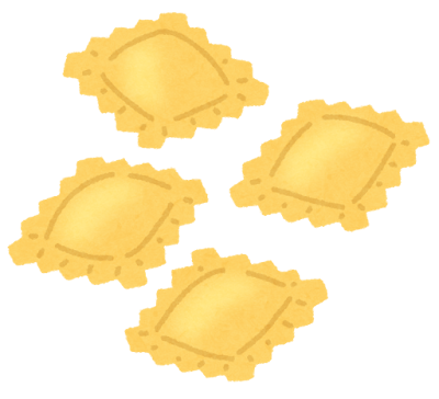 ラビオリのイラスト（パスタ）