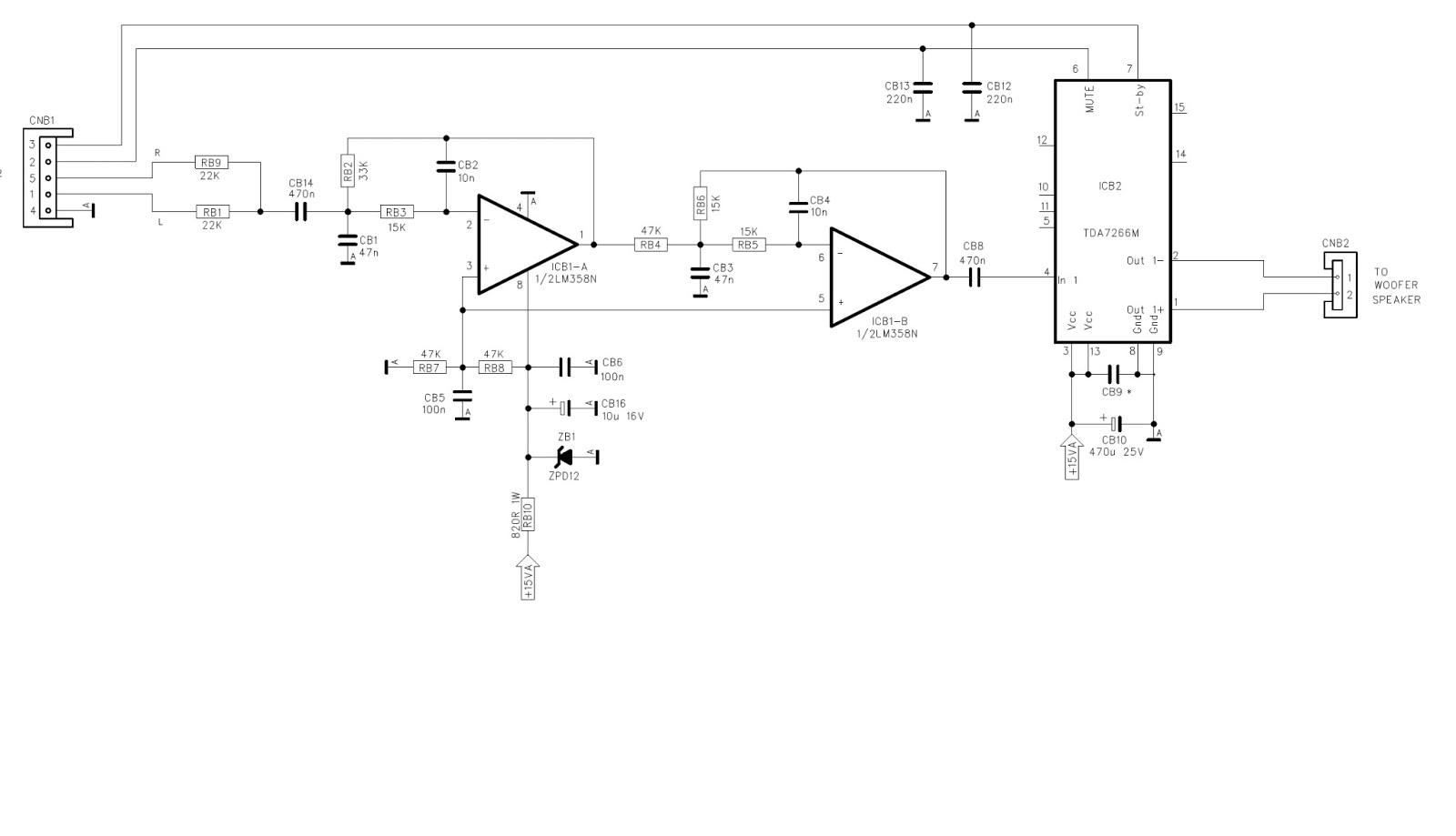 Car Woofer Amplifier Circuit Diagram