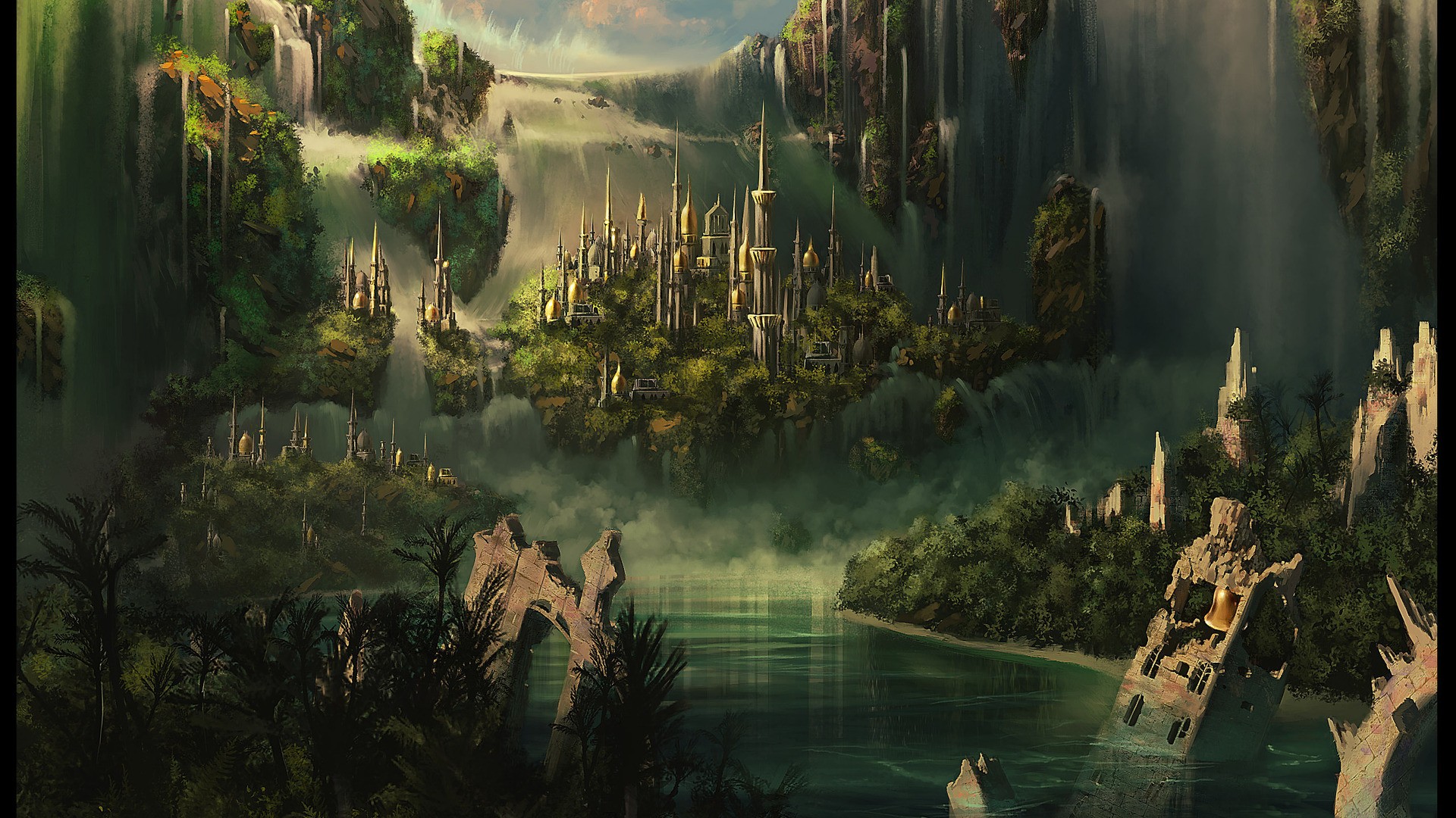 Ruin Castle Fantasy wallpaper 1080P