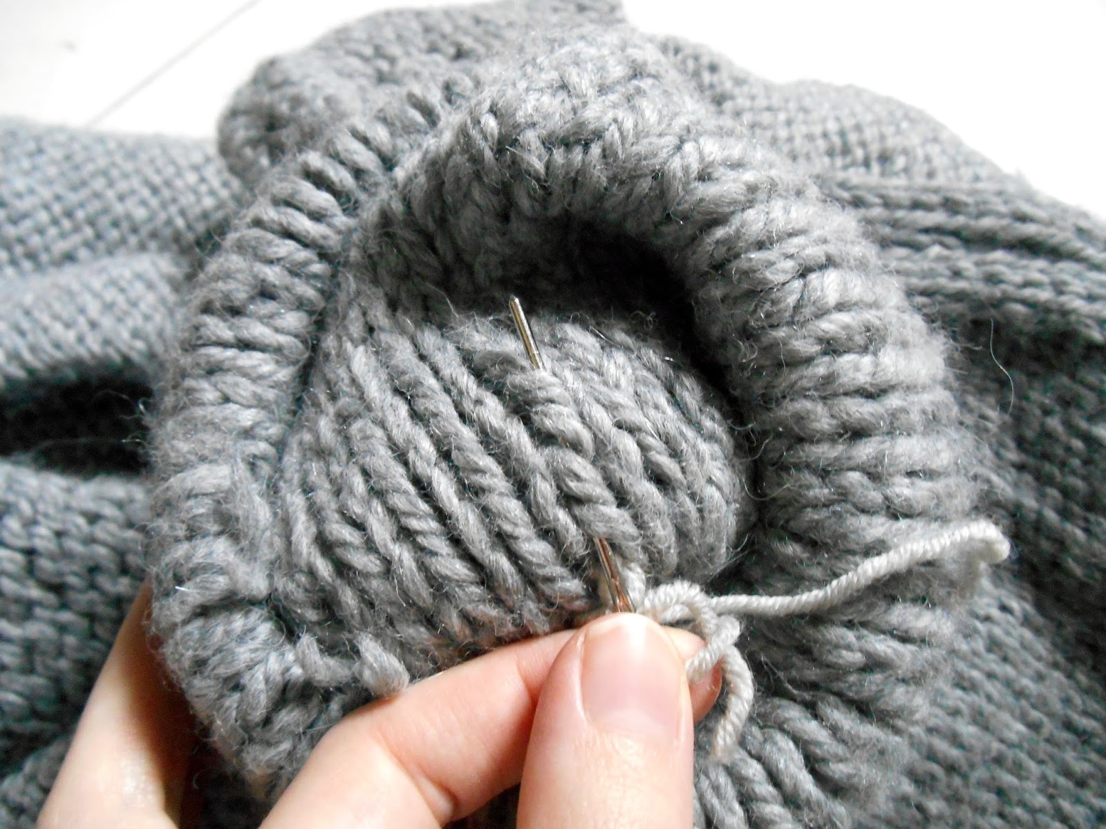 Solène Knits Fixing day How to shorten sleeves