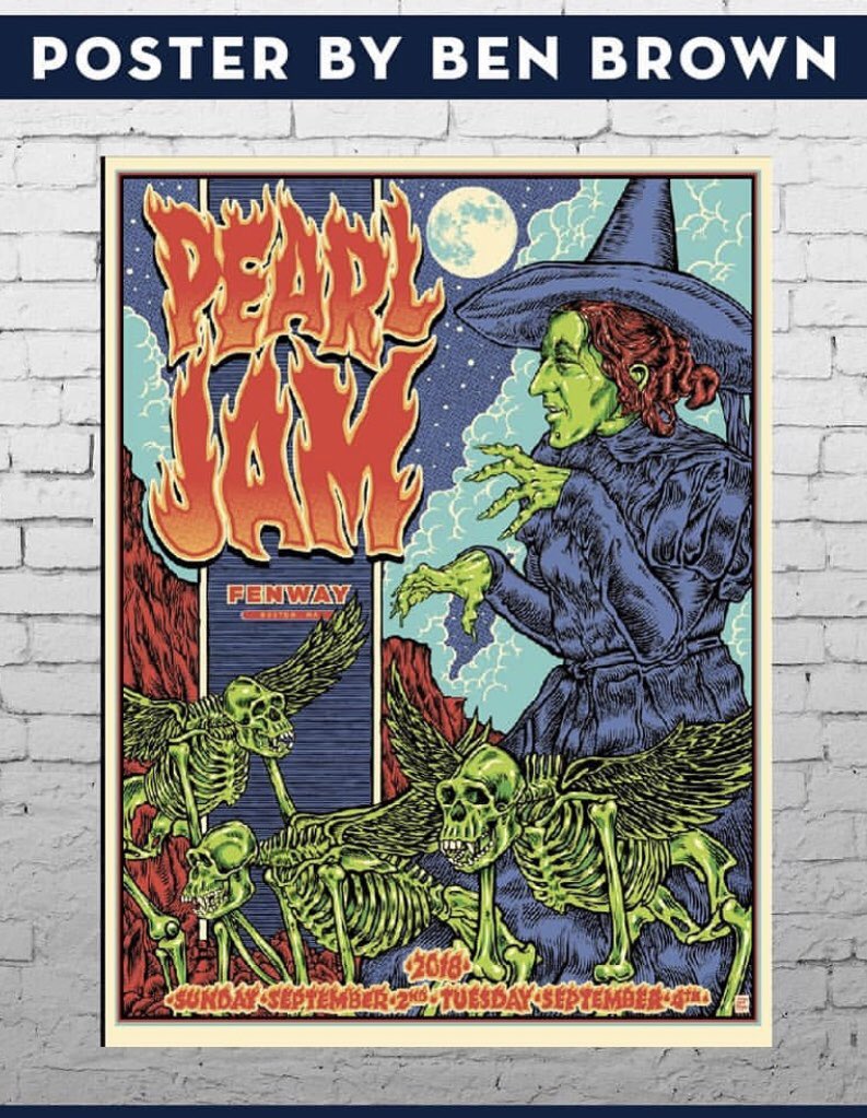 INSIDE THE ROCK POSTER FRAME BLOG: Pearl Jam Boston Posters by Brad