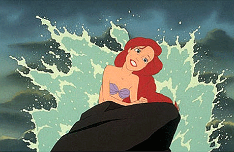 Ariel on a rock The Little Mermaid 1989 animatedfilmreviews.filminspector.com