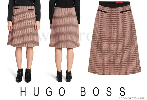 Crown Princess Mary wore Hugo Boss Rinelle Cotton A-Line Skirt
