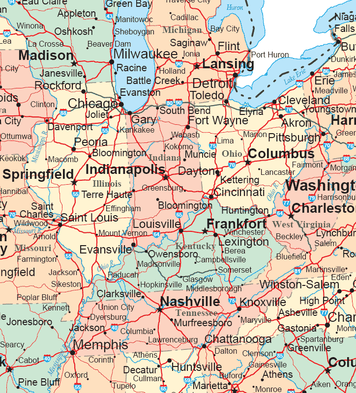 Midwest Map Regional City