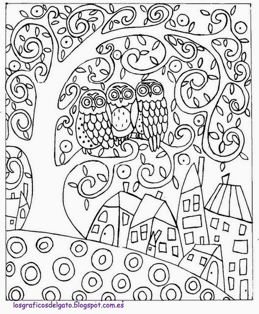 unique coloring pages owl designs - photo #14