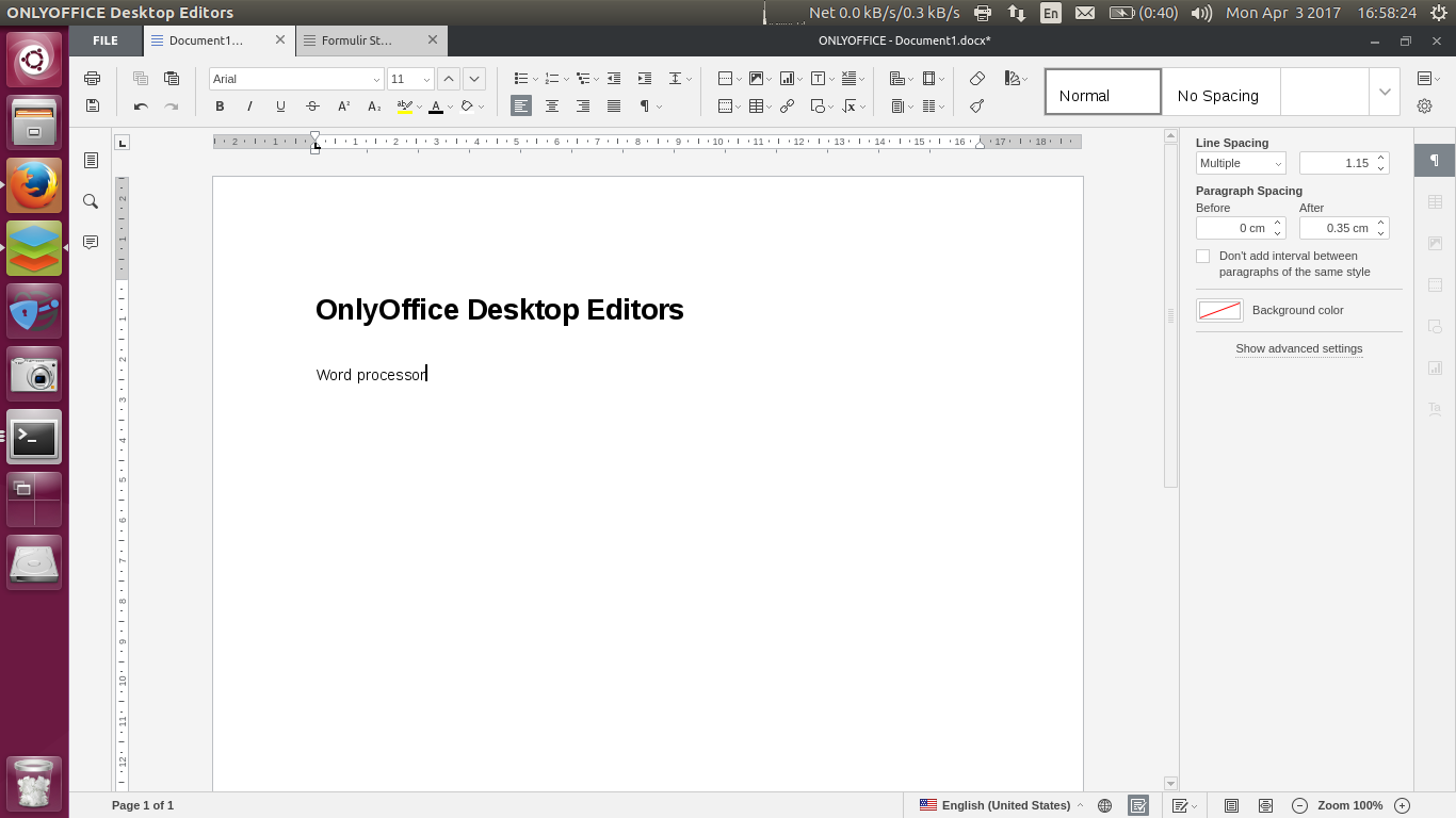 Review OnlyOffice Desktop Word Processor
