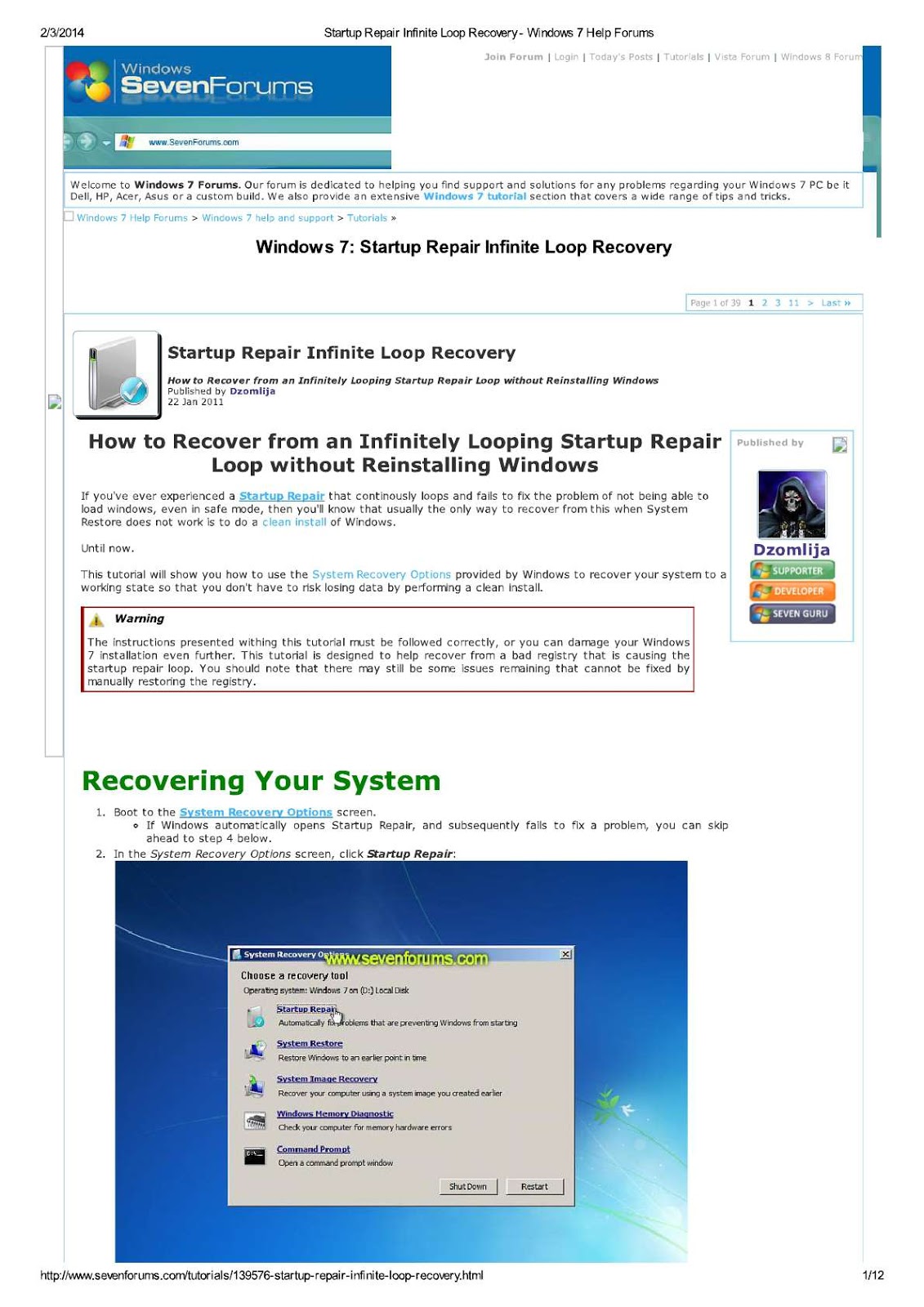 vista startup repair loop vista startup repair loop