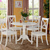 East West Furniture DLBO5-WHI-W 5 PC Kitchen Set-Small Table and 4 dinette Chairs, 5 Pieces, Linen White Finish