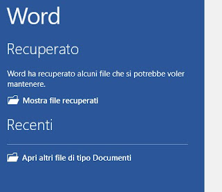 Recupero file Office Recupero file