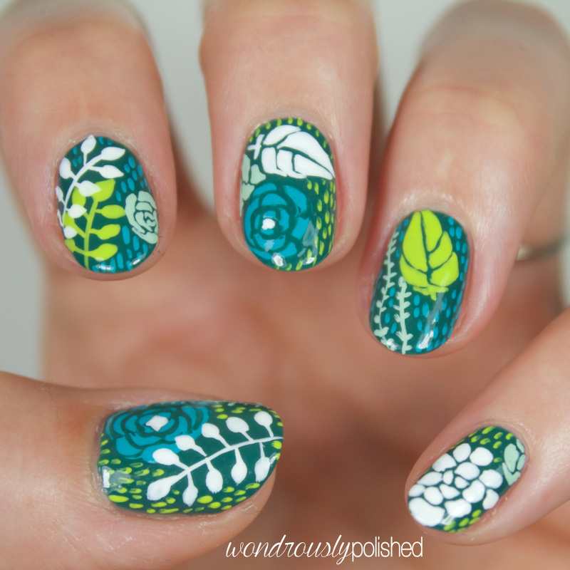 Wondrously Polished: Succulent Inspired Nail Art (yes, nail art!)