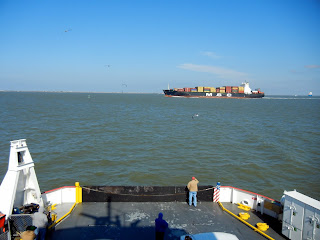 Views of the Bolivar Roads Channel from the Bolivar ferry 