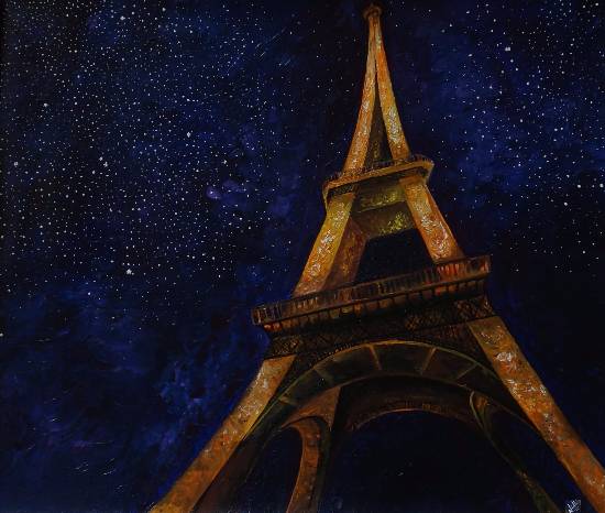 Eiffel Tower Night Charm by Nidhi Mittal ( part of her portfolio on www.indiaart.com )