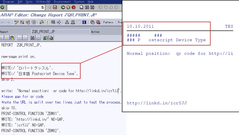 A Basis Life SAP Printing(PDF) QRcodes with the SAP Japanese