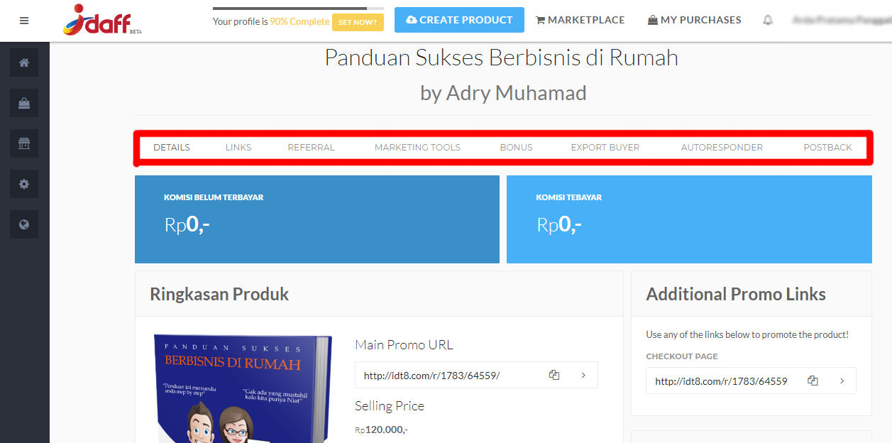 Cara Mendaftar di Afiliasi Idaff dan Cara Menggunakannya