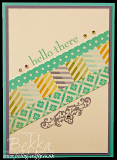 Happy Day Hello There Cards Using Strips of Paper by UK based Stampin' Up! Demonstrator Bekka Prideaux - love the use of scraps!