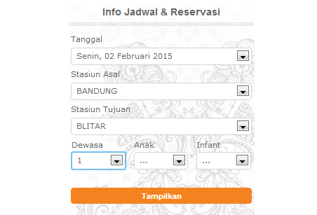 Info jadwal dan reservasi tiket