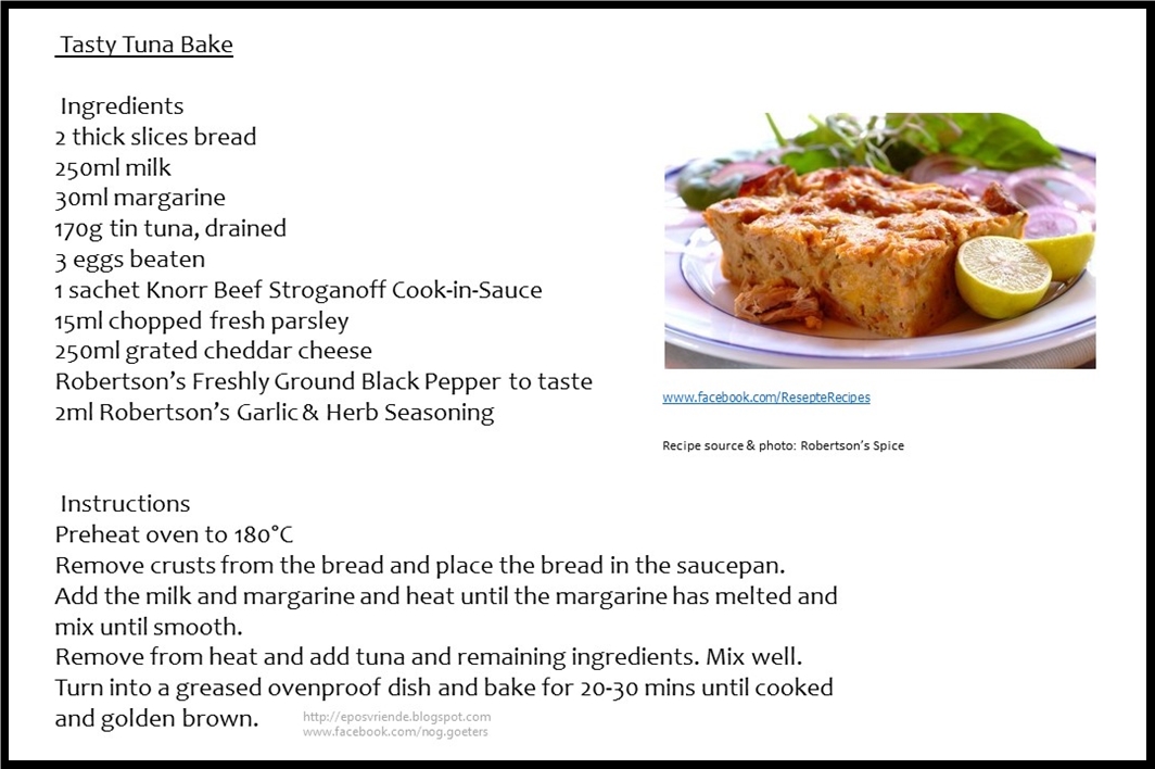 Lekker Resepte : Tuna Resepte