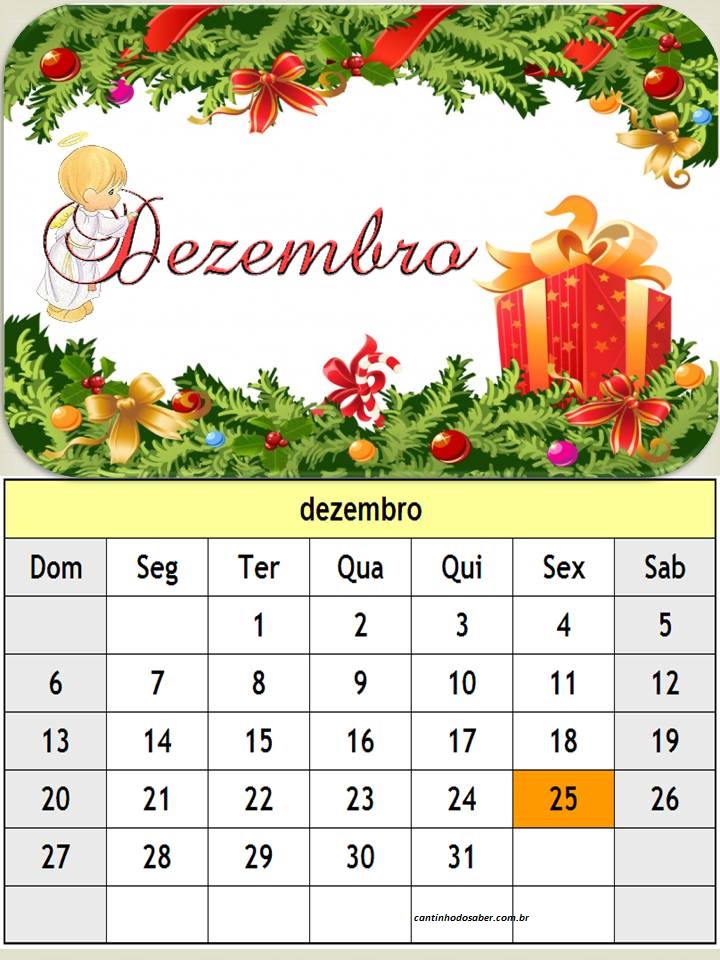 Professora Valdete Cantú Atividades com o calendário de dezembro.