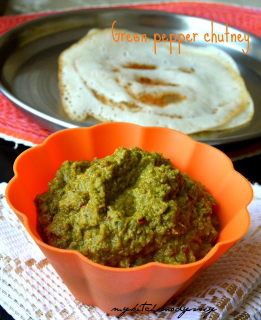 South Indian Capsicum Chutney Idli Dosa Side Dish