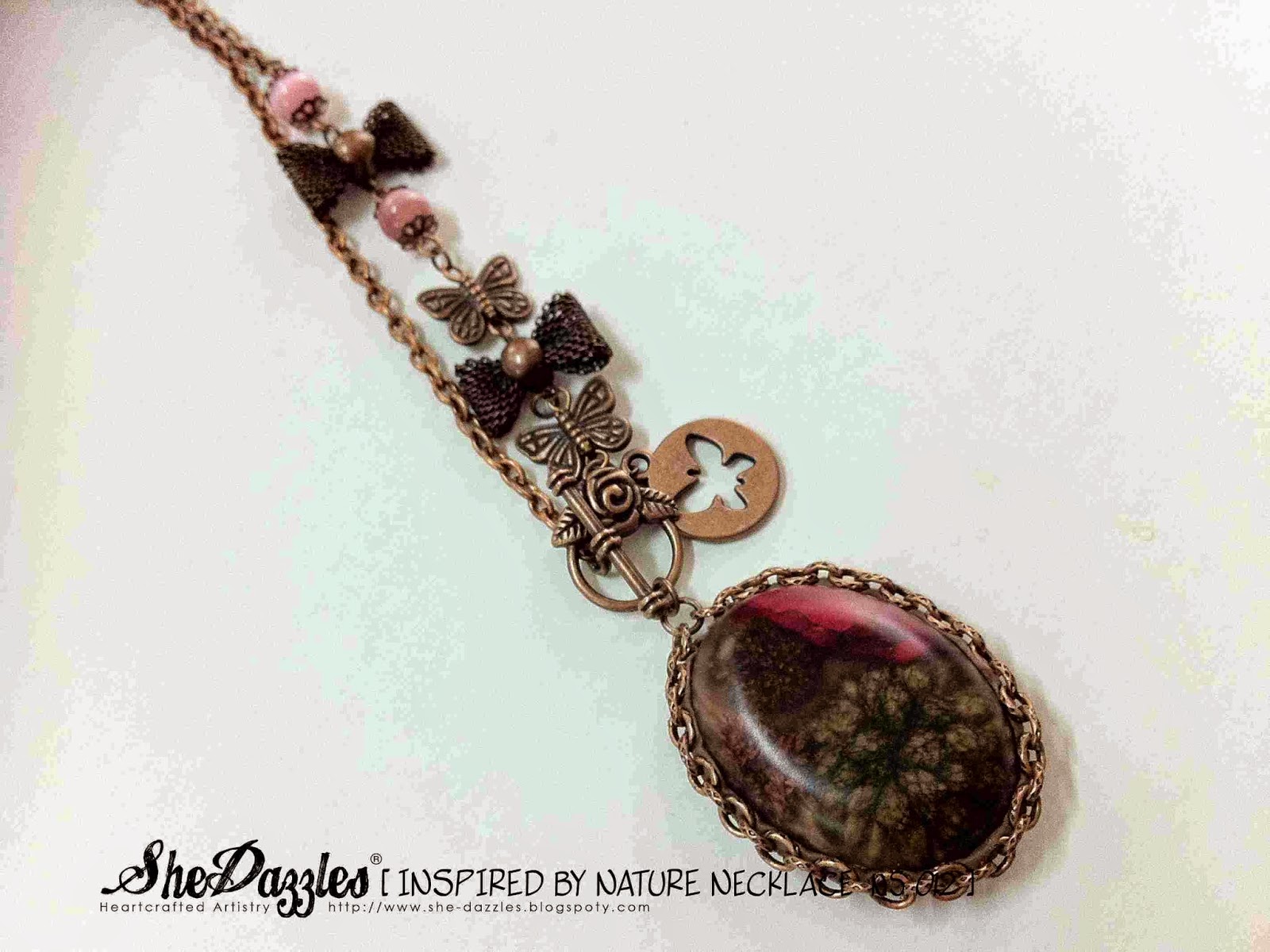 NS 012 Resin Necklace with Potpourri SheDazzles (Malaysia) Charm Bracelet, Handmade