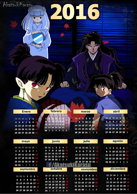 calendario 2016 inuyasha
