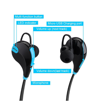 Top Bluetooth Earbuds - Mpow Swift Bluetooth 4.0 Wireless Stereo Sweatproof Jogger, running headphones
