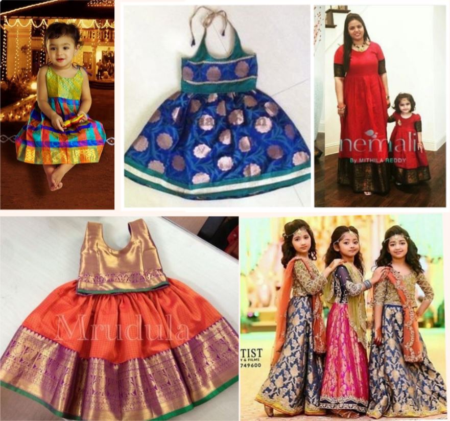 Dresses made out of Old Sarees, How to Recycle your old Kanjeevaram ...