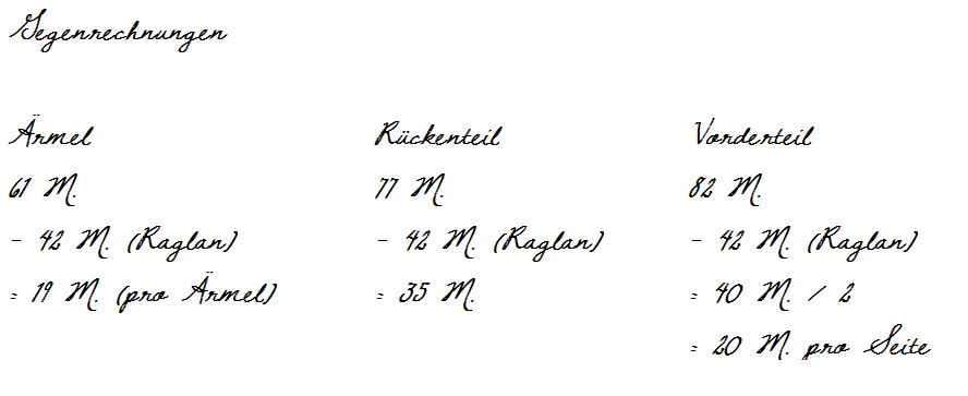 So einfach drehst du Strickanleitungen um - aus Raglan von unten wird Raglan von oben - DIY Strickjacke selber machen - Gegenrechnung der Maschen zum Aufteilung für Raglanschrägung