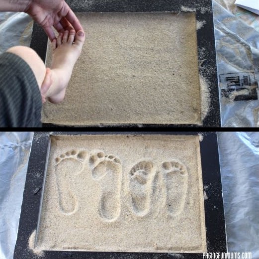 make footprints in sand art