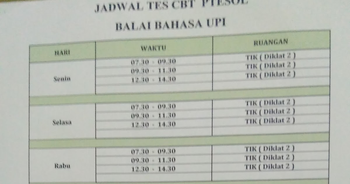 CBT PTESOL di Balai Bahasa UPI CBT PTESOL di Balai Bahasa UPI