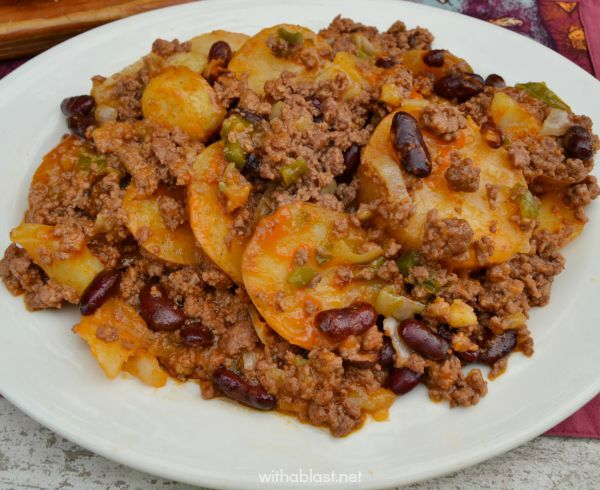 This Chili Cowboy Casserole is a no-fuss, delicious Slow-Cooker meal ~ smells amazing ! and tastes even better !