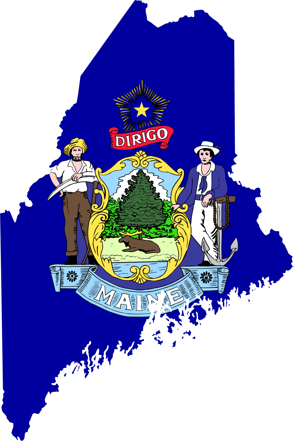 maine flag coloring pages - photo #28