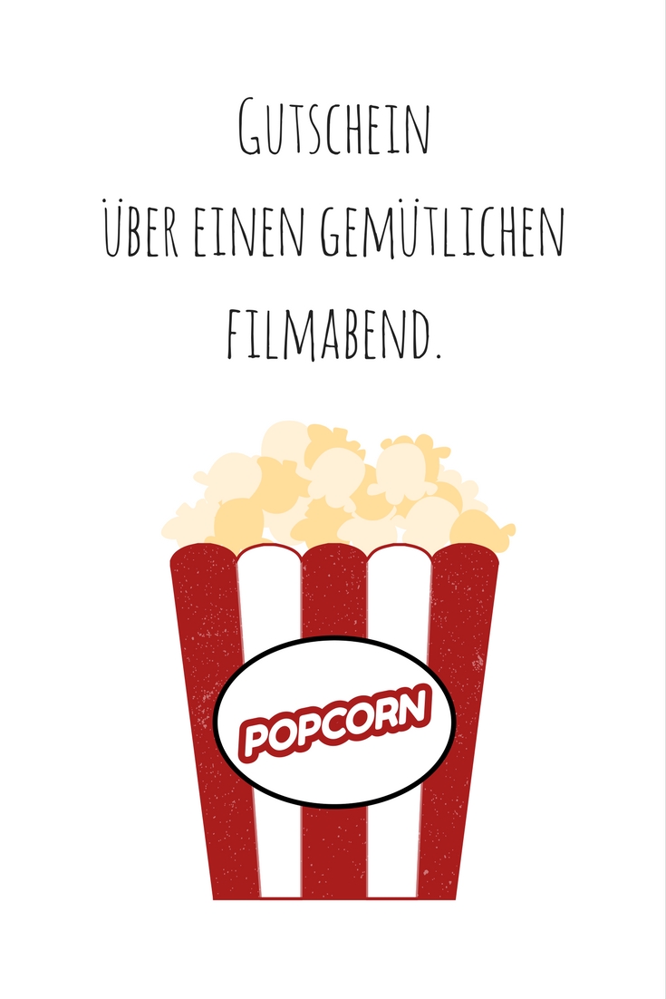 Die perfekte Kinogutschein Verpackung: DIY Popcorn mit ...