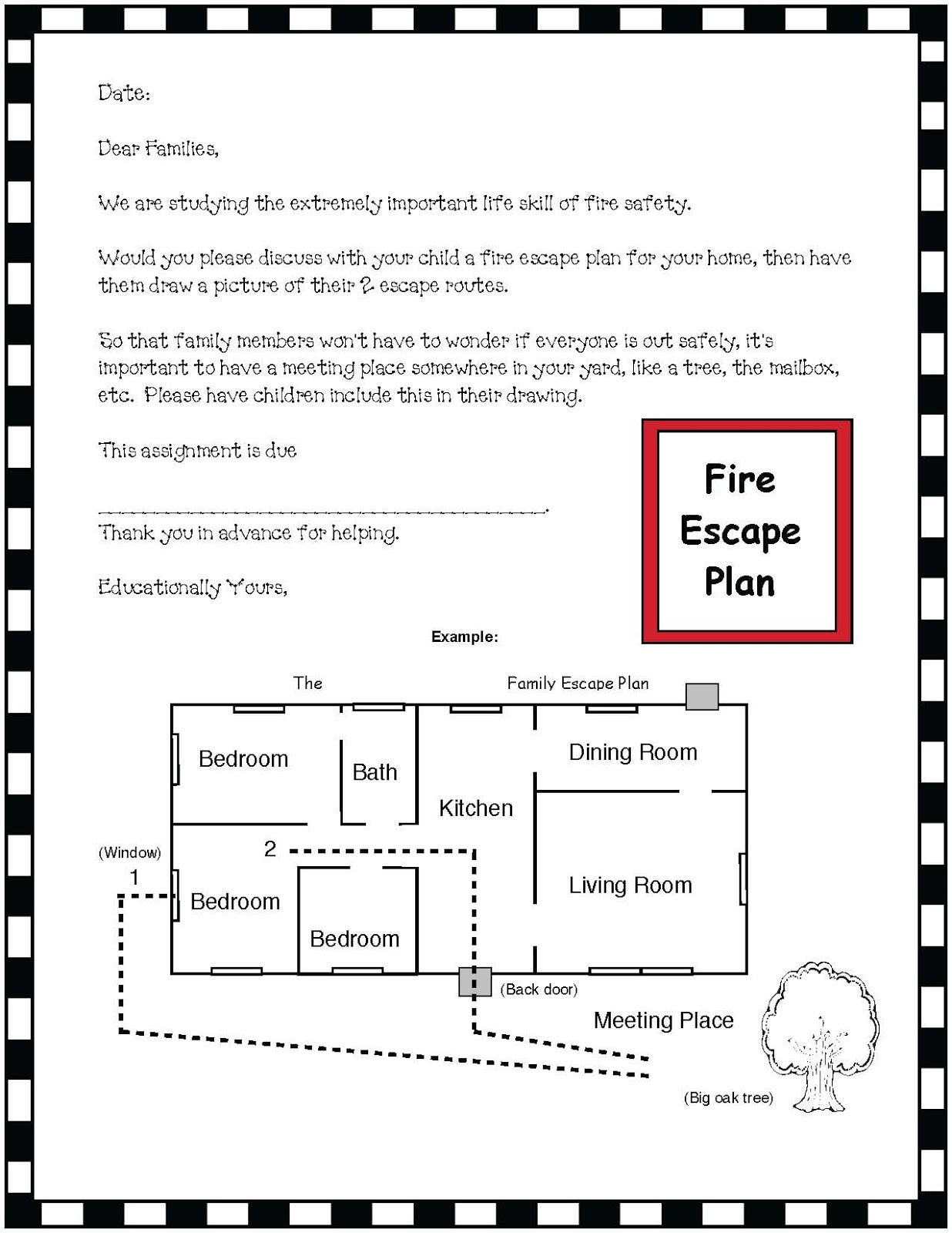 Fire Safety Escape Plan Classroom Freebies