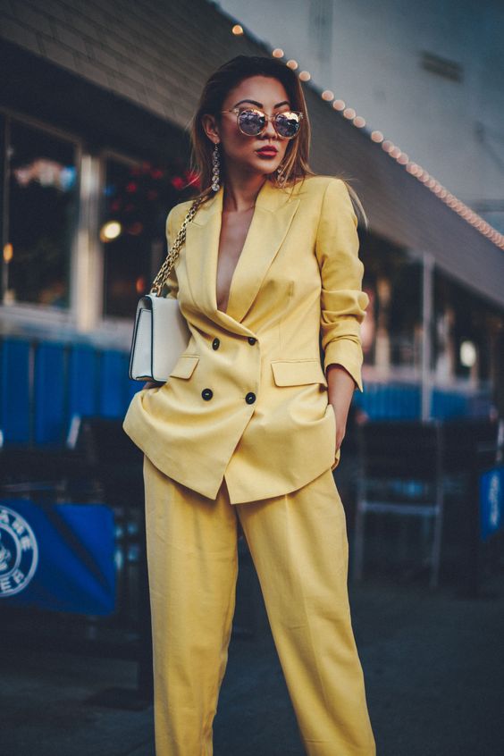 Yellow Women Pants Suits Trending Now / geeks fashion