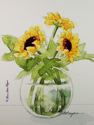 watercolor sunflowers paintings painted