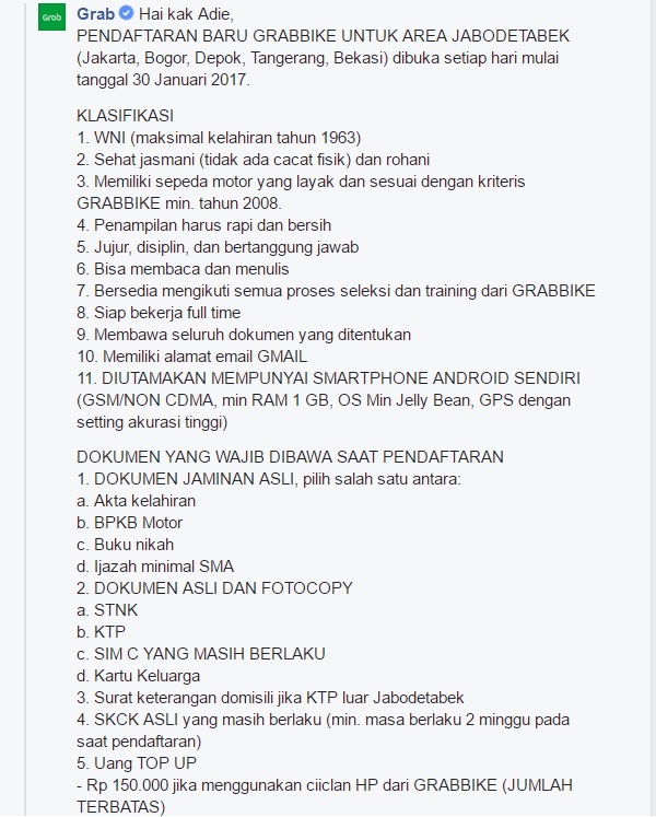 Cara Melamar Jadi Driver Grabbike Dibacaonline