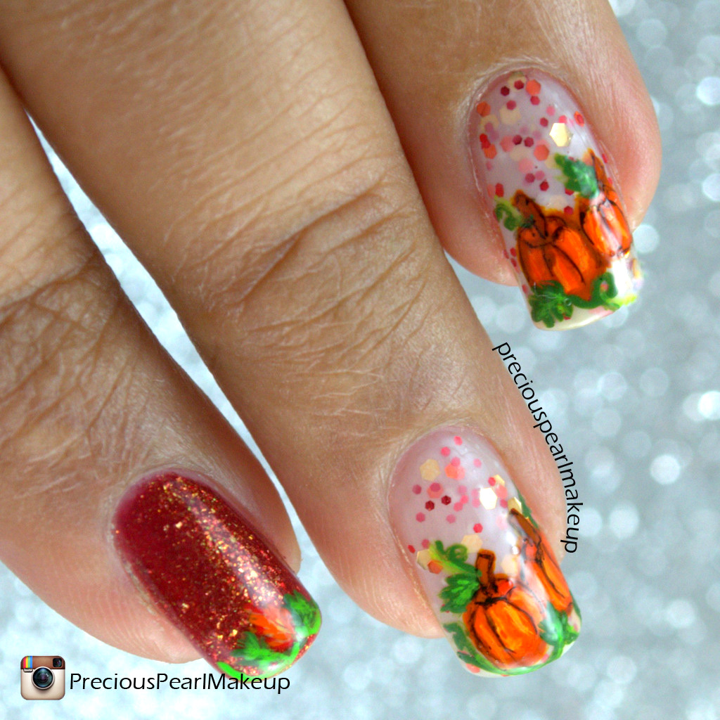 preciouspearlmakeup Pumpkin Nails