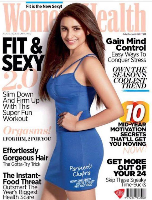 Parineeti Chopra on coverpage  of women's health magazine